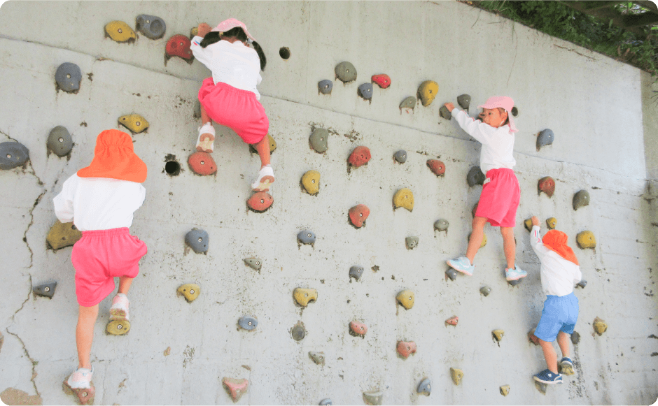 園庭の画像1：ロッククライミング